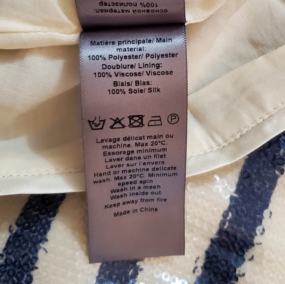 Zadig & Voltaire Tchao Sequin Striped Nautical Short Sleeve Top - Picture 10 of 12